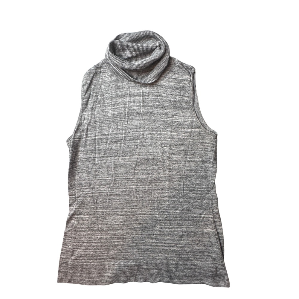 Calvin Klein Sweater Womens M Grey Sleeveless Turtleneck Knit‎ Marled Shell Top